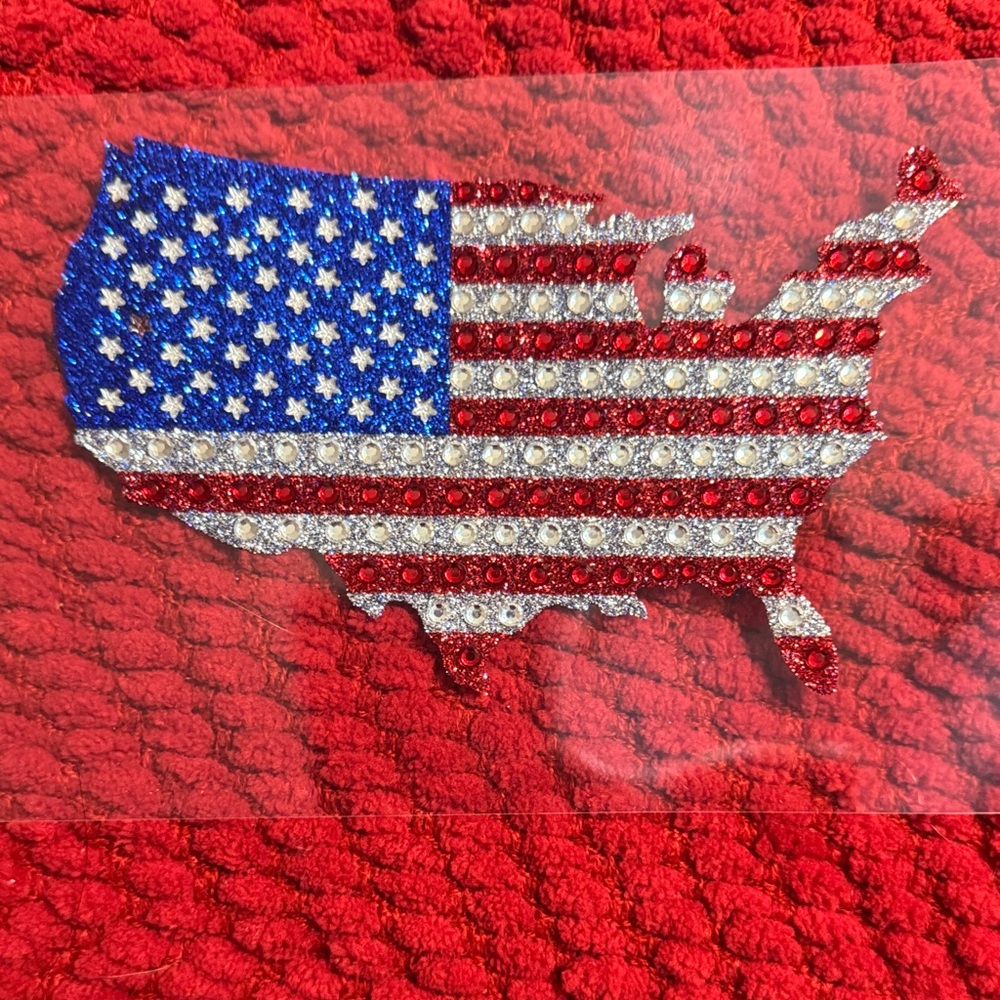 USA Map Rhinestone sticker